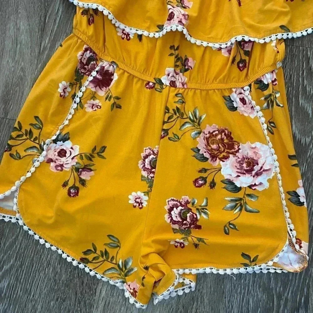 Womens Riley & James Yellow Romper - M - Picture 3 of 5